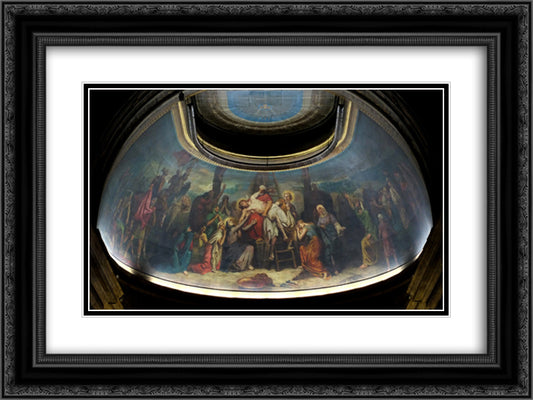 La Descente de croix 24x18 Black Ornate Wood Framed Art Print Poster with Double Matting by Chasseriau, Theodore