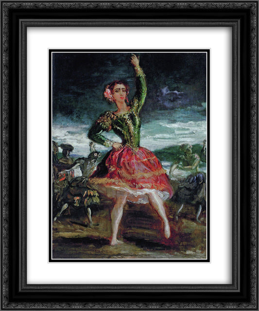 La Petra Camara 20x24 Black Ornate Wood Framed Art Print Poster with Double Matting by Chasseriau, Theodore