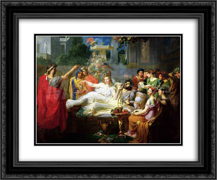 Macbeth 24x20 Black Ornate Wood Framed Art Print Poster with Double Matting by Chasseriau, Theodore