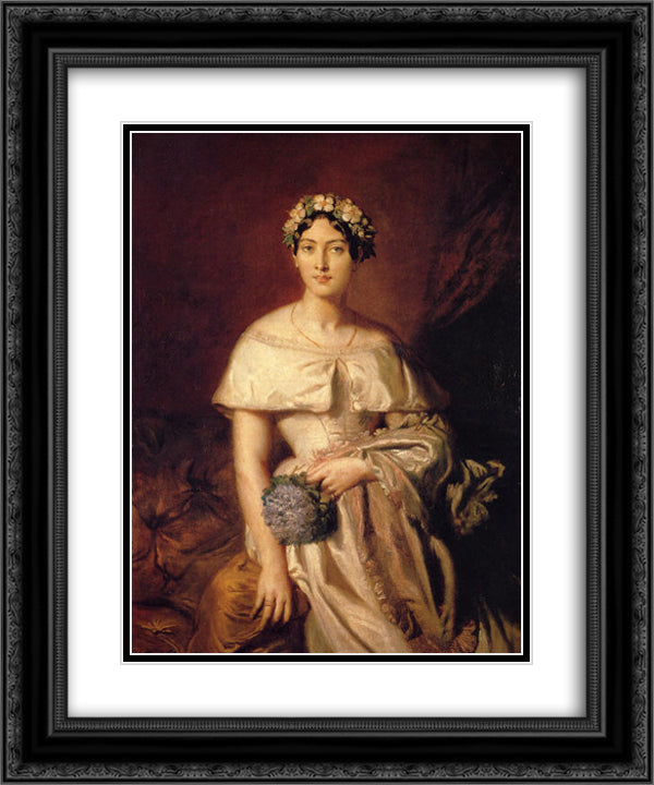 Portrait de Mlle de Cabarrus 20x24 Black Ornate Wood Framed Art Print Poster with Double Matting by Chasseriau, Theodore