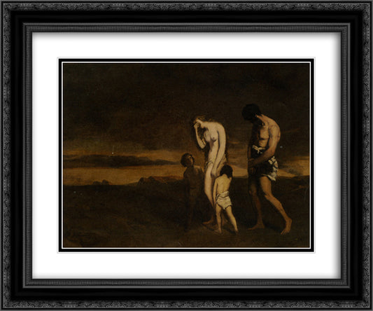 Punishment of Cain 24x20 Black Ornate Wood Framed Art Print Poster with Double Matting by Chasseriau, Theodore