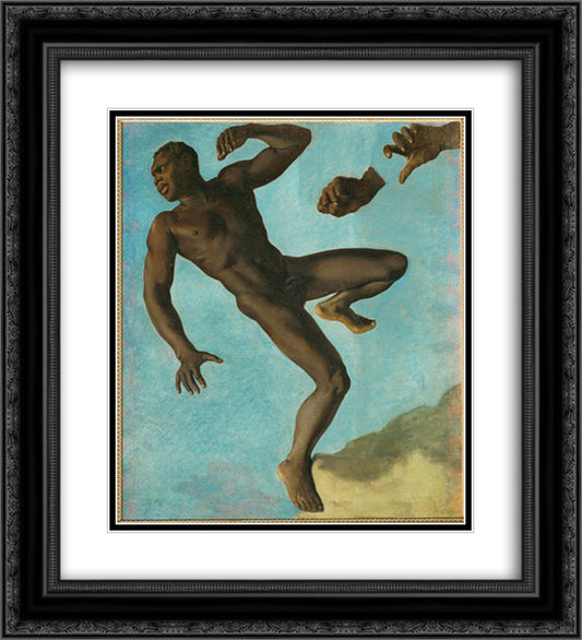 Study of Negro 20x22 Black Ornate Wood Framed Art Print Poster with Double Matting by Chasseriau, Theodore
