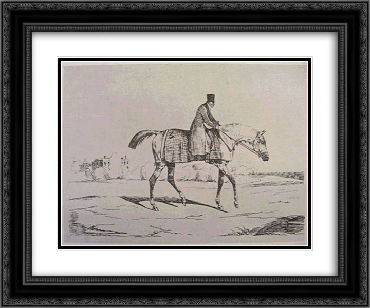 English Jockey 24x20 Black Ornate Wood Framed Art Print Poster with Double Matting by Gericault, Theodore