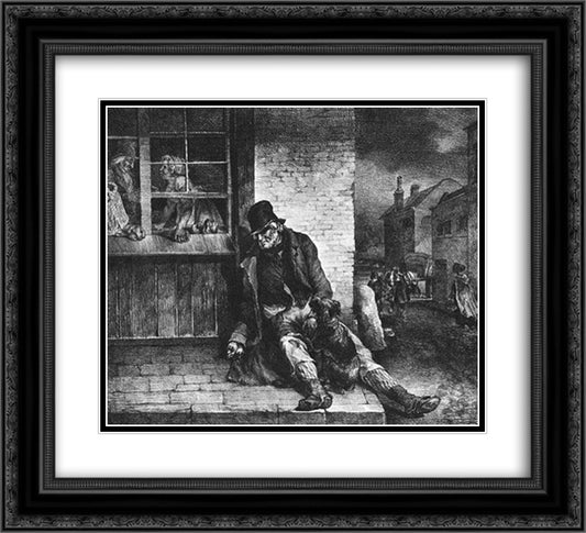 Man on the street 22x20 Black Ornate Wood Framed Art Print Poster with Double Matting by Gericault, Theodore