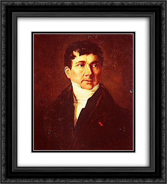 Presumed Portrait of Pierre Paul Royer-Collard 20x22 Black Ornate Wood Framed Art Print Poster with Double Matting by Gericault, Theodore