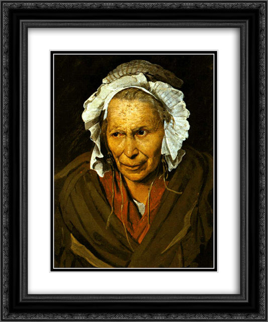 The Madwoman, or The Obsession of Envy 20x24 Black Ornate Wood Framed Art Print Poster with Double Matting by Gericault, Theodore