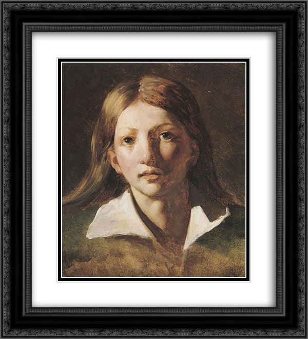 Young blond man 20x22 Black Ornate Wood Framed Art Print Poster with Double Matting by Gericault, Theodore