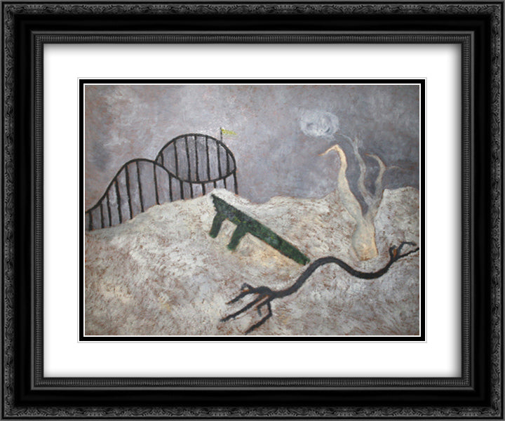Coney Island 24x20 Black Ornate Wood Framed Art Print Poster with Double Matting by Stamos, Theodoros