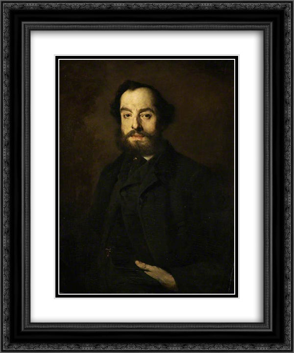 Jules Luquet 20x24 Black Ornate Wood Framed Art Print Poster with Double Matting by Ribot, Theodule