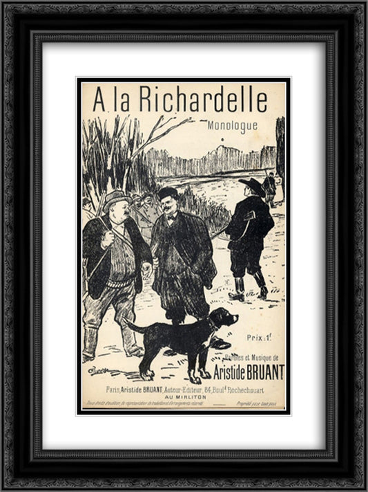 A la Richardelle 18x24 Black Ornate Wood Framed Art Print Poster with Double Matting by Steinlen, Theophile