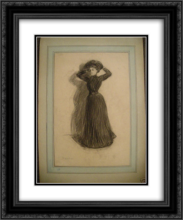 Alexis 20x24 Black Ornate Wood Framed Art Print Poster with Double Matting by Steinlen, Theophile