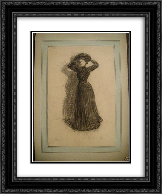 Alexis 20x24 Black Ornate Wood Framed Art Print Poster with Double Matting by Steinlen, Theophile