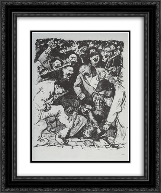 Arguments Frappants 20x24 Black Ornate Wood Framed Art Print Poster with Double Matting by Steinlen, Theophile