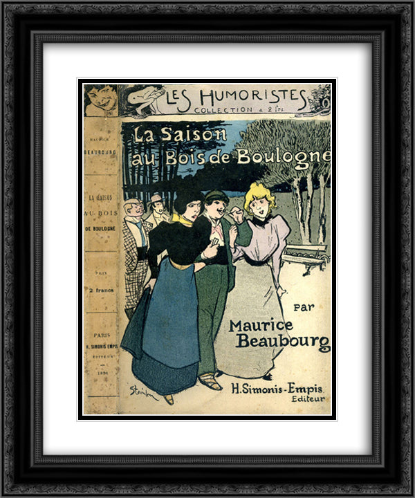 Au Bois de Boulogne par Maurice Beaubourg 20x24 Black Ornate Wood Framed Art Print Poster with Double Matting by Steinlen, Theophile