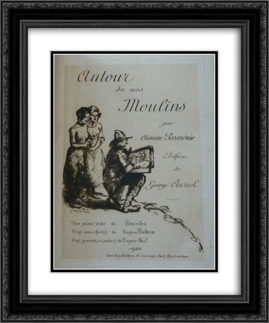 Autour de nos Moulins cover 20x24 Black Ornate Wood Framed Art Print Poster with Double Matting by Steinlen, Theophile