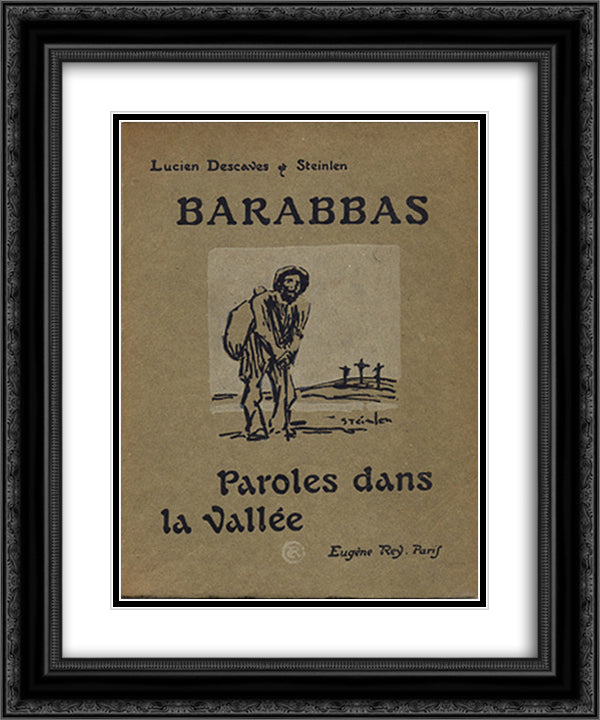 Barabbas 20x24 Black Ornate Wood Framed Art Print Poster with Double Matting by Steinlen, Theophile