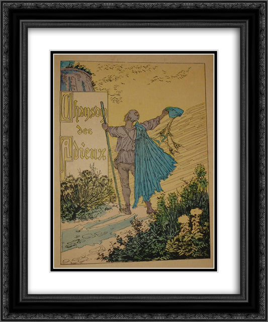 Chanson des Adieux 20x24 Black Ornate Wood Framed Art Print Poster with Double Matting by Steinlen, Theophile