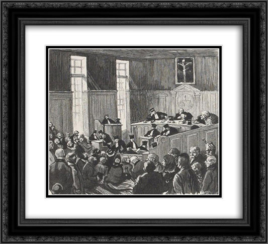 Crainquebille 22x20 Black Ornate Wood Framed Art Print Poster with Double Matting by Steinlen, Theophile