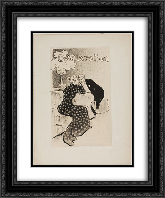 Declaration 20x24 Black Ornate Wood Framed Art Print Poster with Double Matting by Steinlen, Theophile