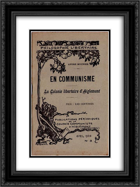 En Communisme 18x24 Black Ornate Wood Framed Art Print Poster with Double Matting by Steinlen, Theophile