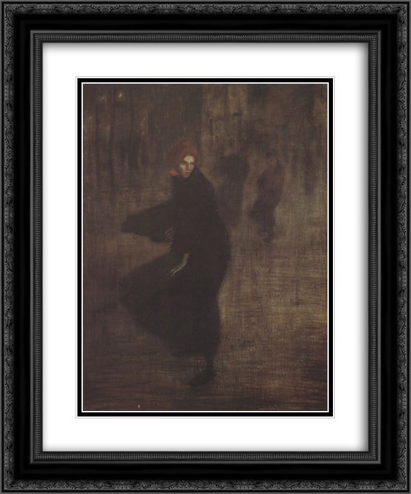 Flurry 20x24 Black Ornate Wood Framed Art Print Poster with Double Matting by Steinlen, Theophile