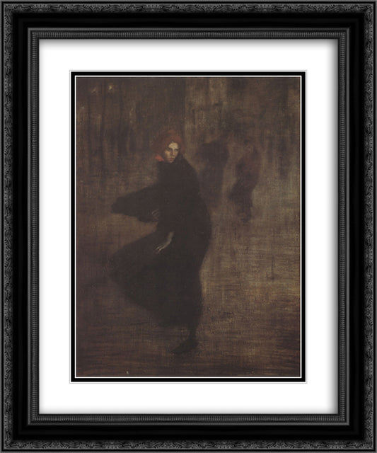 Flurry 20x24 Black Ornate Wood Framed Art Print Poster with Double Matting by Steinlen, Theophile