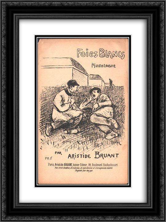 Foies Blancs 18x24 Black Ornate Wood Framed Art Print Poster with Double Matting by Steinlen, Theophile