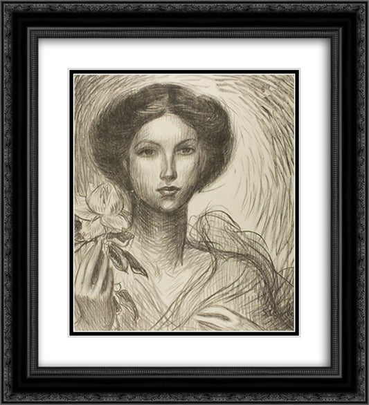 Franzosische Kunstausstellung zu Krefeld 20x22 Black Ornate Wood Framed Art Print Poster with Double Matting by Steinlen, Theophile