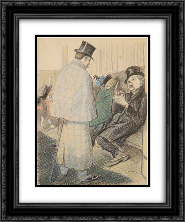Gentleman 20x24 Black Ornate Wood Framed Art Print Poster with Double Matting by Steinlen, Theophile