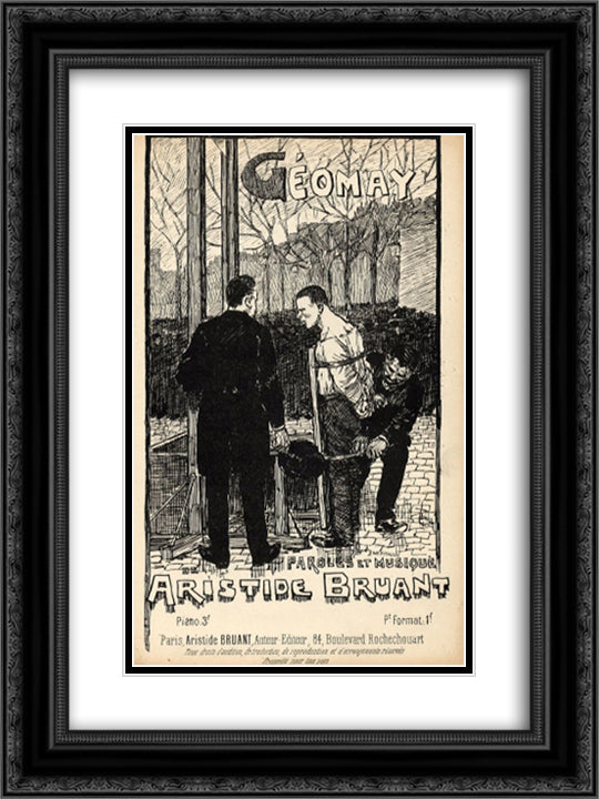 Geomay 18x24 Black Ornate Wood Framed Art Print Poster with Double Matting by Steinlen, Theophile