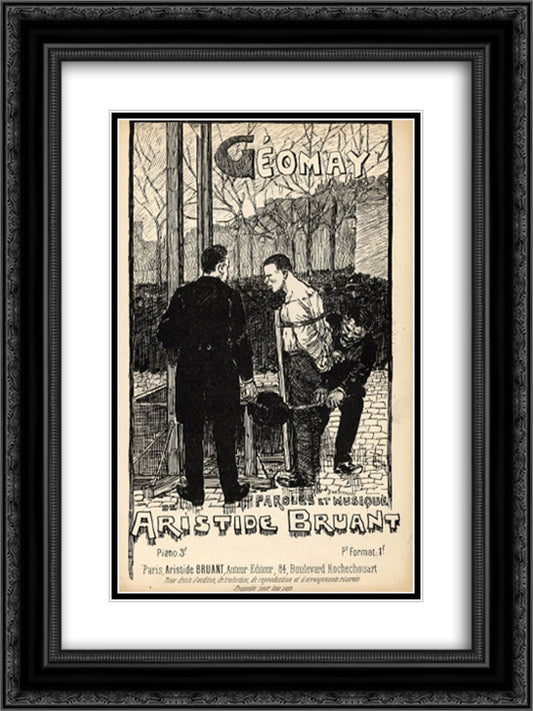 Geomay 18x24 Black Ornate Wood Framed Art Print Poster with Double Matting by Steinlen, Theophile