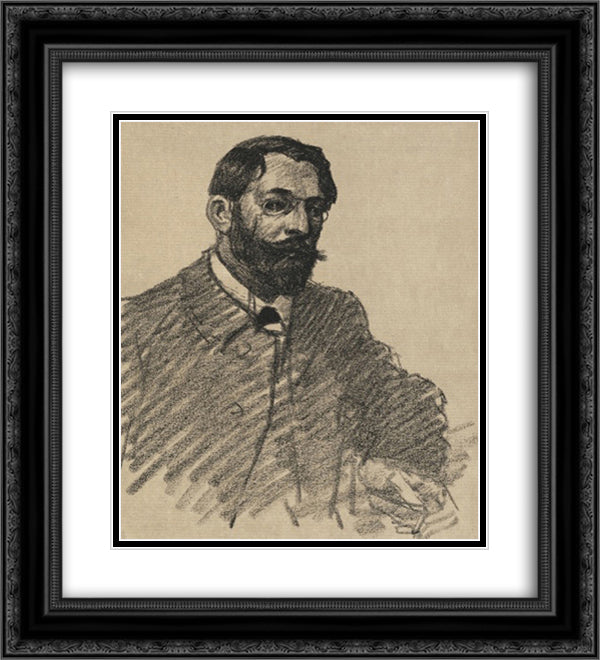 Henri Riviere 20x22 Black Ornate Wood Framed Art Print Poster with Double Matting by Steinlen, Theophile