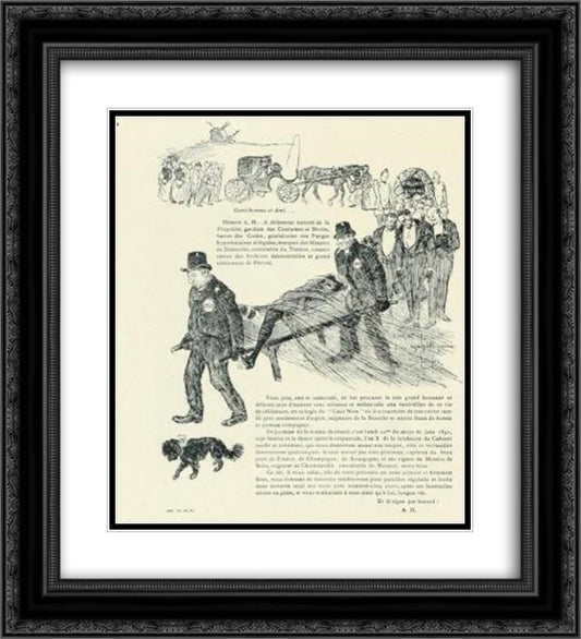 Invitation to Enterrement de la vie de garcon 20x22 Black Ornate Wood Framed Art Print Poster with Double Matting by Steinlen, Theophile
