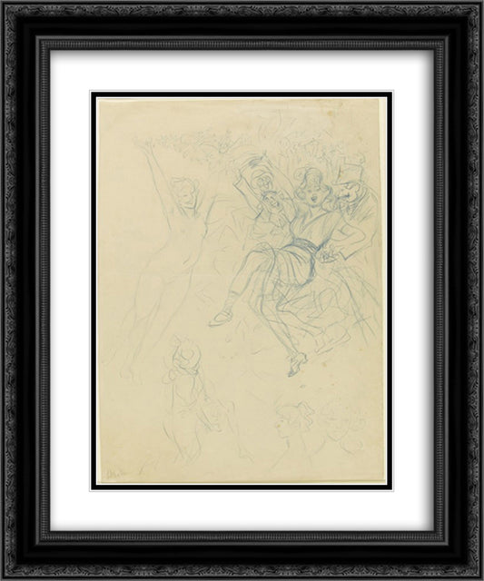 J'ai Fait Sauter La Banque study 20x24 Black Ornate Wood Framed Art Print Poster with Double Matting by Steinlen, Theophile