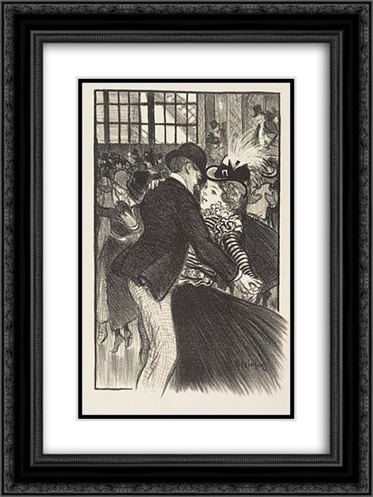 J'ai Voulu Fuir 18x24 Black Ornate Wood Framed Art Print Poster with Double Matting by Steinlen, Theophile