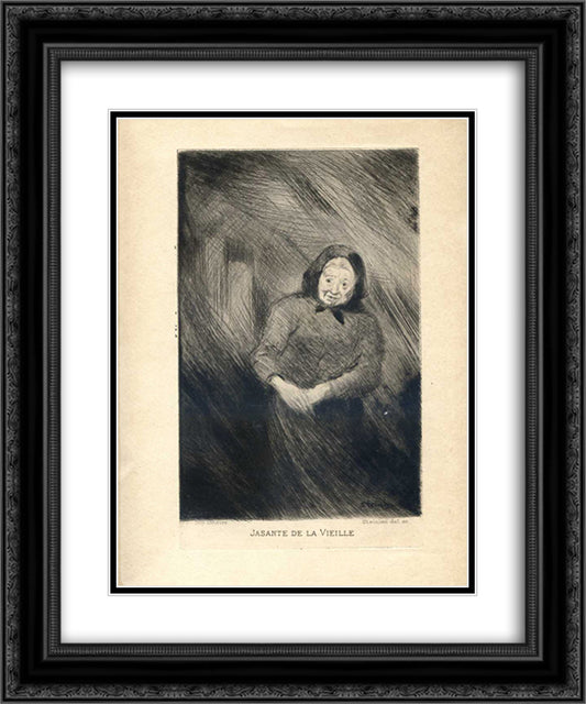 Jasante de la Vielle 20x24 Black Ornate Wood Framed Art Print Poster with Double Matting by Steinlen, Theophile