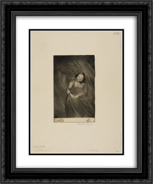 Jasante de la Vielle 20x24 Black Ornate Wood Framed Art Print Poster with Double Matting by Steinlen, Theophile