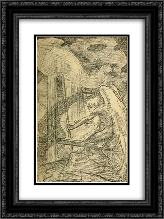 La Chanson De L'Oubli 18x24 Black Ornate Wood Framed Art Print Poster with Double Matting by Steinlen, Theophile