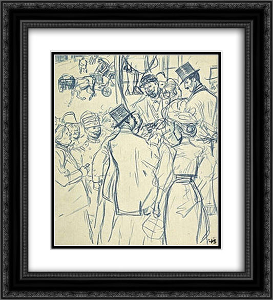 La Correspondance Cassee 20x22 Black Ornate Wood Framed Art Print Poster with Double Matting by Steinlen, Theophile