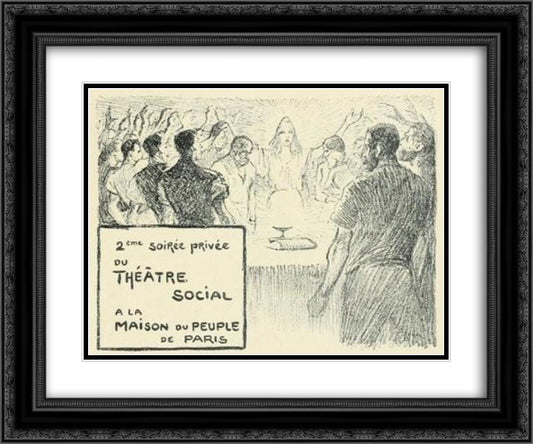 La Paque Socialiste 24x20 Black Ornate Wood Framed Art Print Poster with Double Matting by Steinlen, Theophile