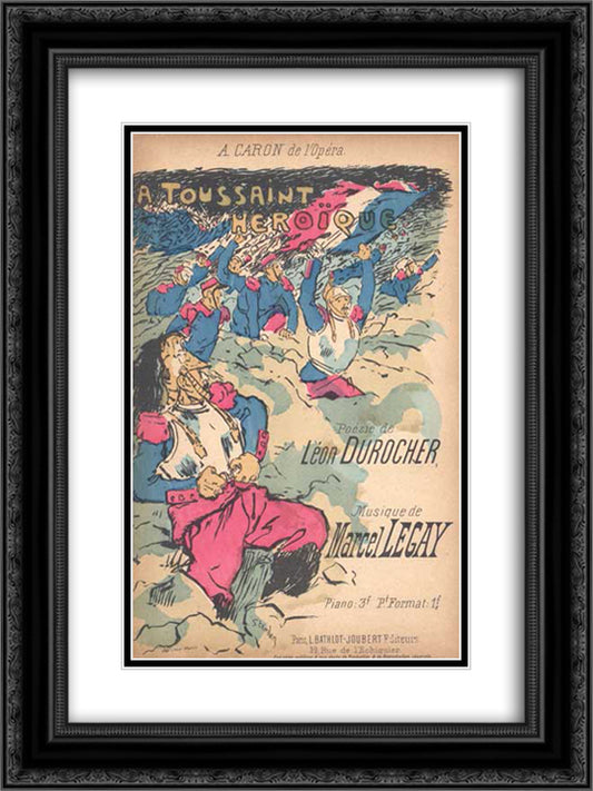 La Toussaint Heroique 18x24 Black Ornate Wood Framed Art Print Poster with Double Matting by Steinlen, Theophile