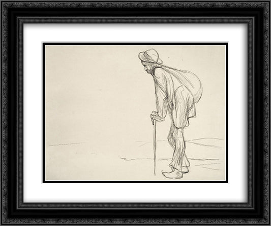 La Ville Lointaine 24x20 Black Ornate Wood Framed Art Print Poster with Double Matting by Steinlen, Theophile