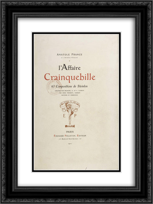 L'Affaire Crainquebille cover 18x24 Black Ornate Wood Framed Art Print Poster with Double Matting by Steinlen, Theophile
