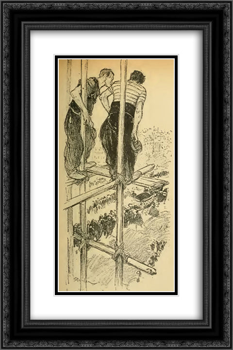 Le Dernier Salut - Tu t'en iras les pieds devant 16x24 Black Ornate Wood Framed Art Print Poster with Double Matting by Steinlen, Theophile