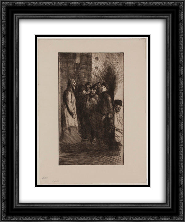 Le Prophete 20x24 Black Ornate Wood Framed Art Print Poster with Double Matting by Steinlen, Theophile
