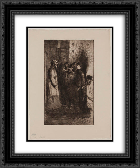 Le Prophete 20x24 Black Ornate Wood Framed Art Print Poster with Double Matting by Steinlen, Theophile