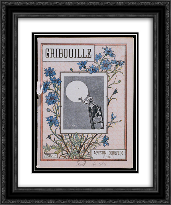 L'Encyclopedie Enfantine 20x24 Black Ornate Wood Framed Art Print Poster with Double Matting by Steinlen, Theophile
