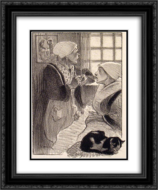 Les Femmes de France -1897- -C 192-3912- 20x24 Black Ornate Wood Framed Art Print Poster with Double Matting by Steinlen, Theophile
