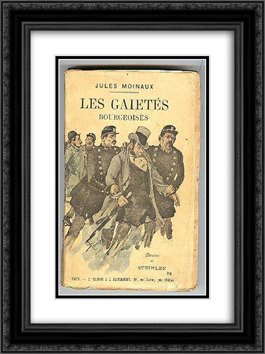 Les Gaietes Bourgeoises 18x24 Black Ornate Wood Framed Art Print Poster with Double Matting by Steinlen, Theophile