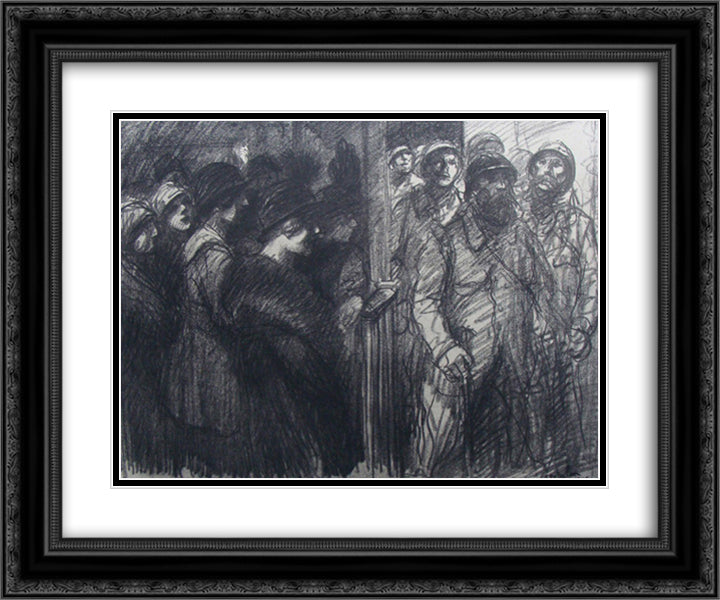 Les Voilas 24x20 Black Ornate Wood Framed Art Print Poster with Double Matting by Steinlen, Theophile